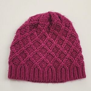 Cable knit Kids Purple Beanie Warm Winter Hat